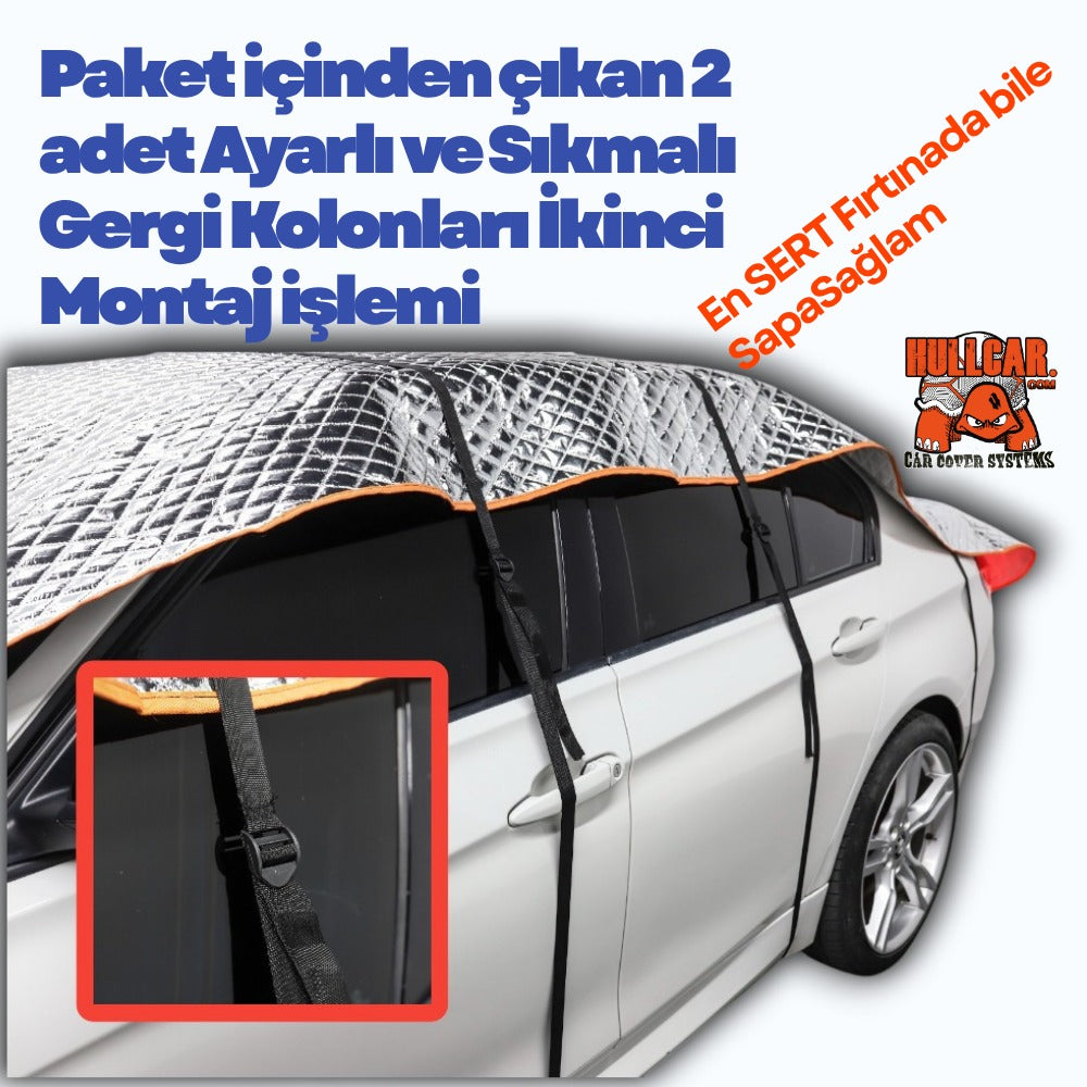 HULLCAR  Güneş Koruyucu, Ultra Sağlam, Dolu Koruyucu Üniversal Oto Üst Branda